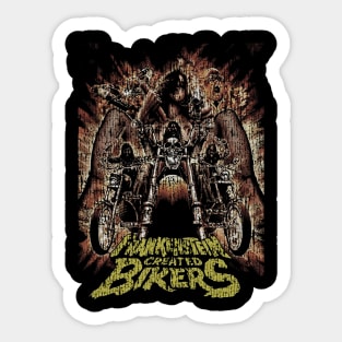 Frankenstein Created Bikers Vintage Cracked Sticker